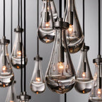 Raindrop Glass Rectangle Chandelier 72"