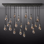 Raindrop Glass Rectangle Chandelier 72"