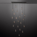Raindrop Glass Rectangle Chandelier 72"