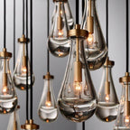 Raindrop Glass Rectangle Chandelier 72"