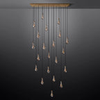 Raindrop Glass Rectangle Chandelier 72"