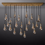 Raindrop Glass Rectangle Chandelier 72"