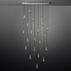 Raindrop Glass Rectangle Chandelier 72"
