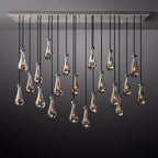 Raindrop Glass Rectangle Chandelier 72"