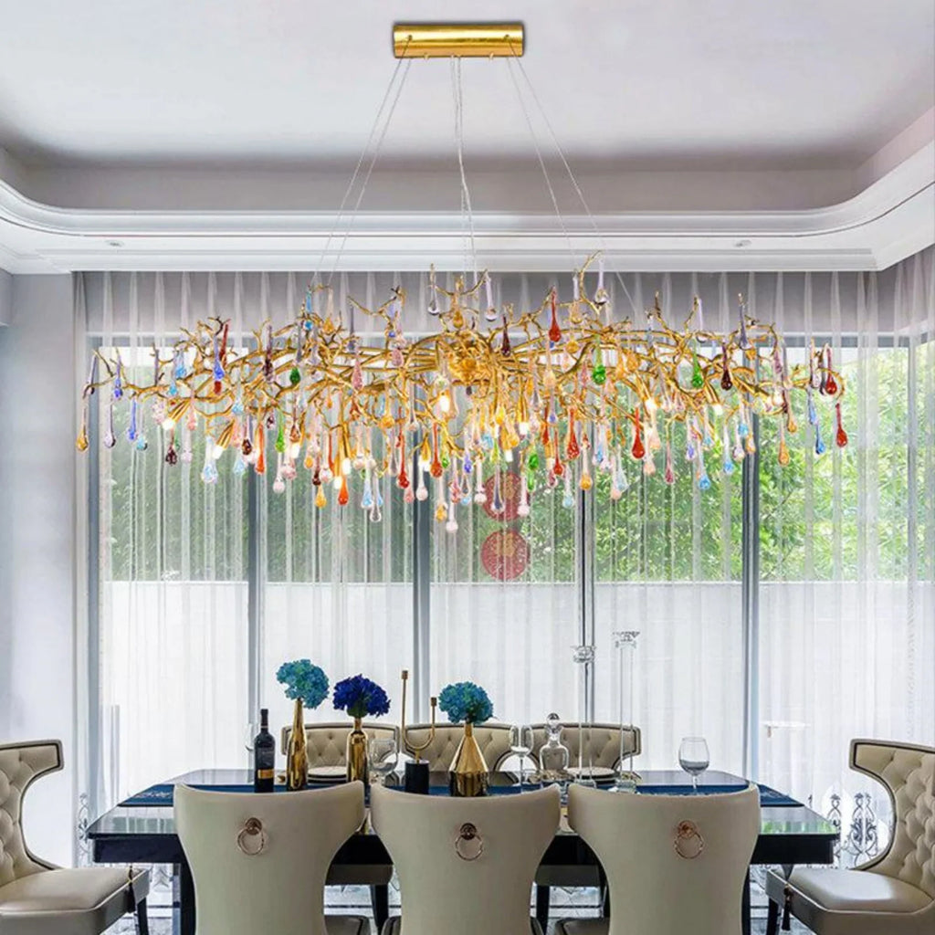 Ran Colorful Crystal Dining Branch Chandelier - kimoylights
