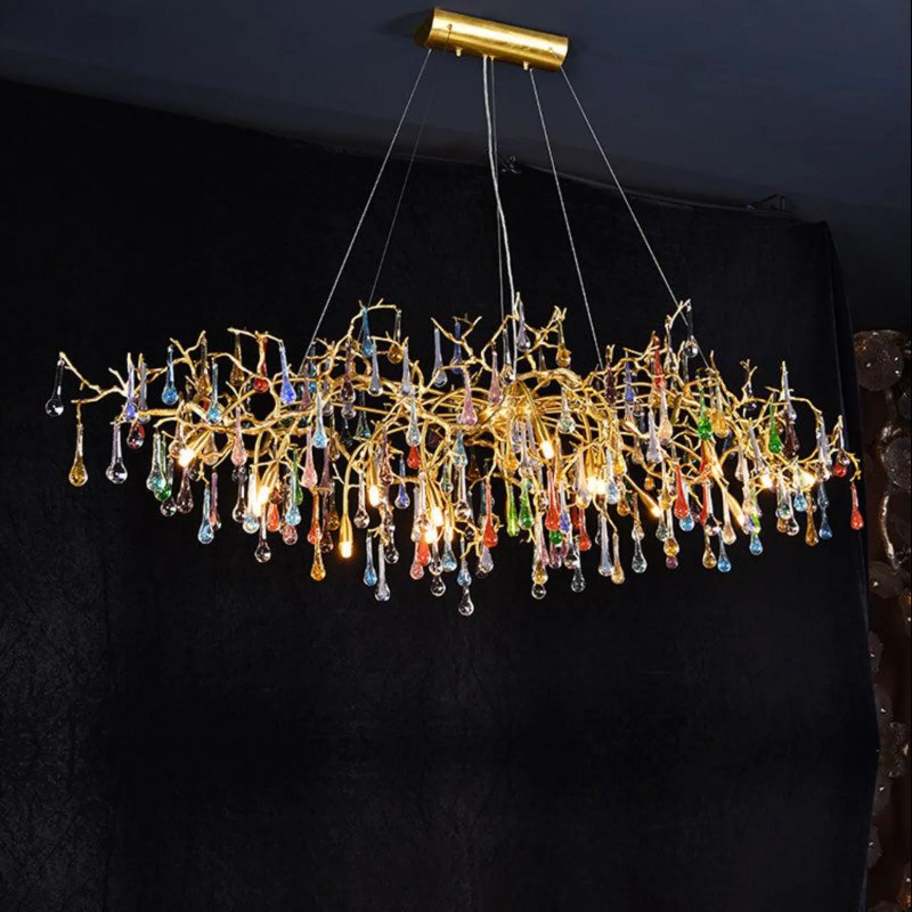 Ran Colorful Crystal Dining Branch Chandelier - kimoylights