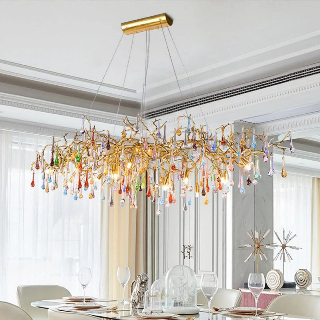 Ran Colorful Crystal Dining Branch Chandelier -- kimoylights