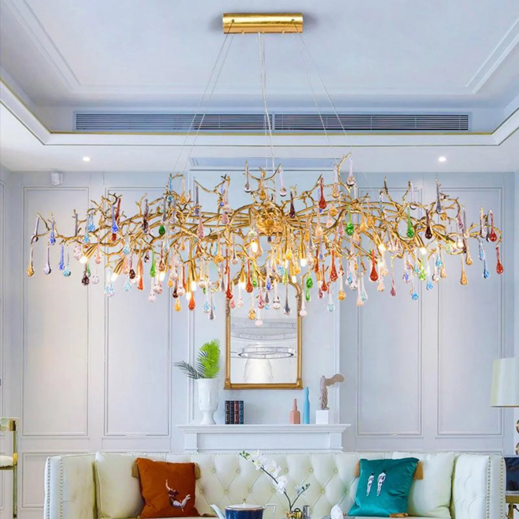 Ran Colorful Crystal Dining Branch Chandelier - kimoylights