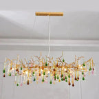 Ran Colorful Crystal Linear Branch Chandelier- kimoylights