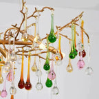 Ran Colorful Crystal Linear Branch Chandelier- kimoylights