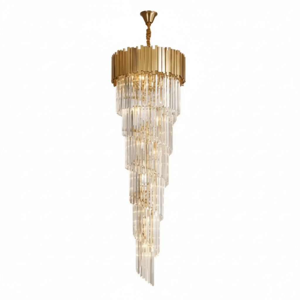 Rhea Golden Modern Crystal Chandelier -kimoylights