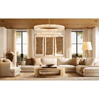 Rivel 2-Tier Round Calcite Chandelier 60"