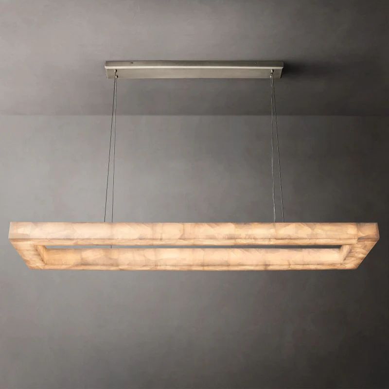 Richel Rectangular Calcite Chandelier 72"