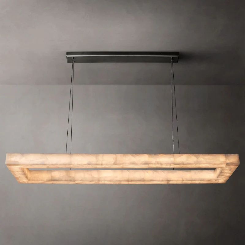 Richel Rectangular Calcite Chandelier 72"