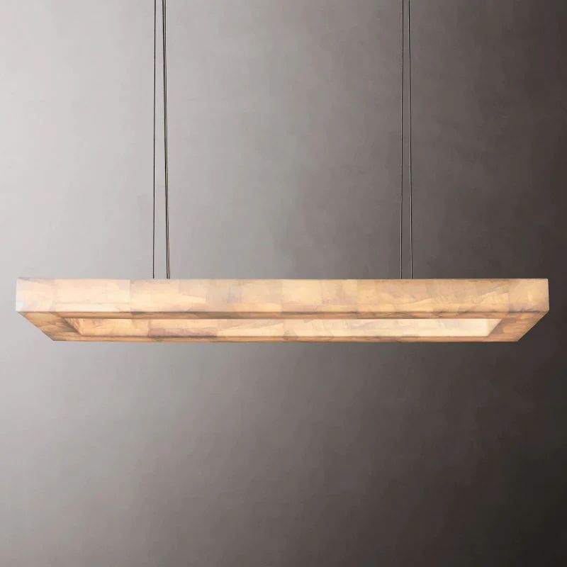 Richel Rectangular Calcite Chandelier 54"