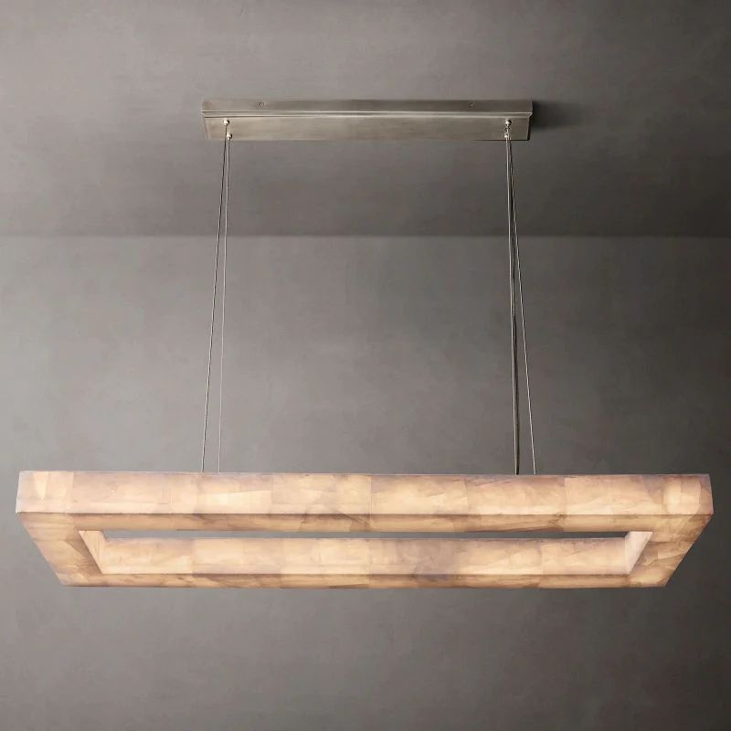 Richel Rectangular Calcite Chandelier 54"