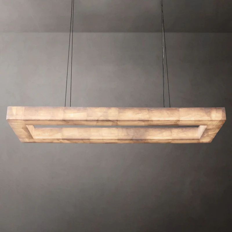 Richel Rectangular Calcite Chandelier 54"