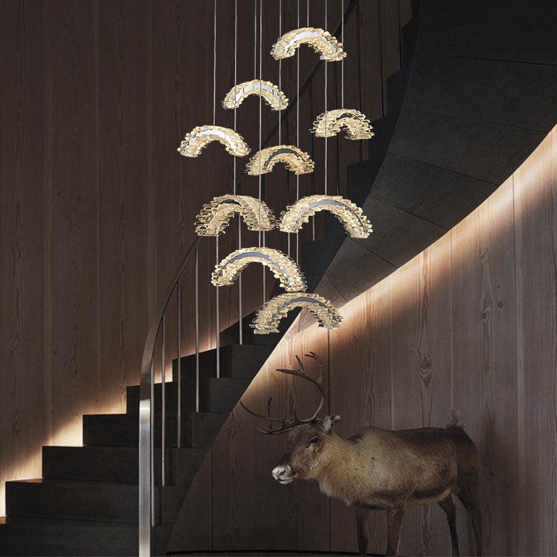 Rock Crystal Crescent Chandelier - kimoylights