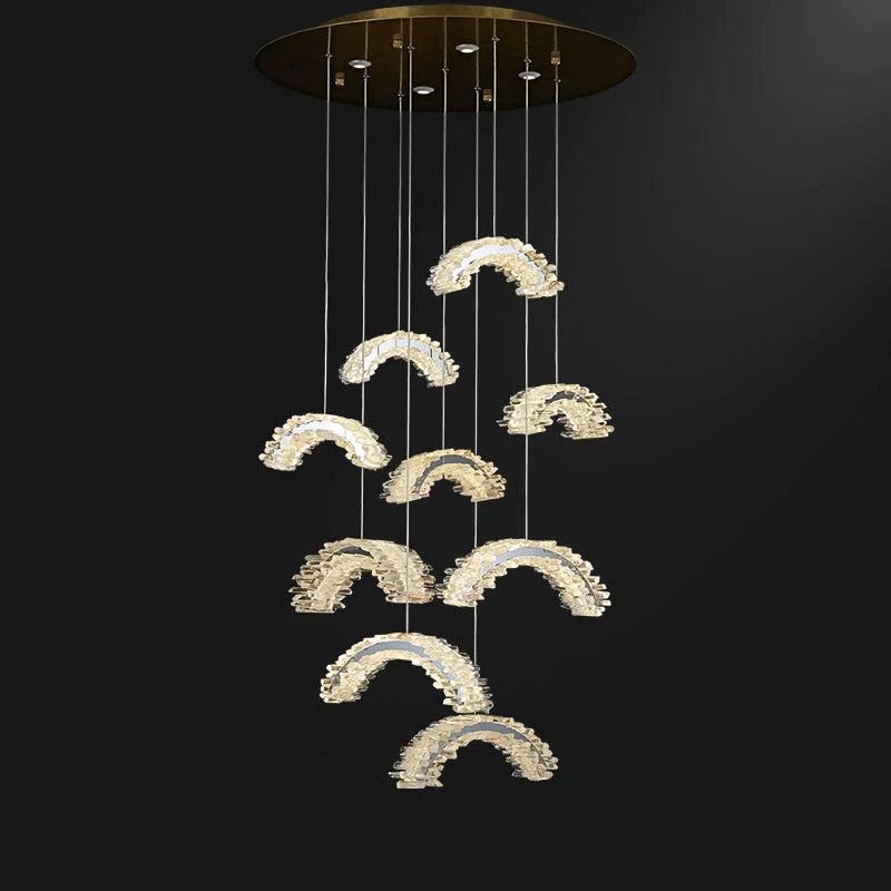 Rock Crystal Crescent Chandelier - kimoylights