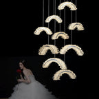 Rock Crystal Crescent Chandelier - kimoylights
