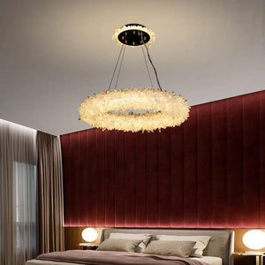 Rock Crystal Halo Modern Chandelier - kimoylights