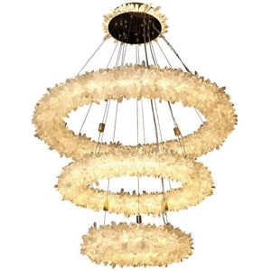 Rock Crystal Halo Modern Chandelier - kimoylights