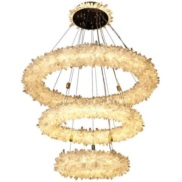 Rock Crystal Halo Modern Chandelier - kimoylights