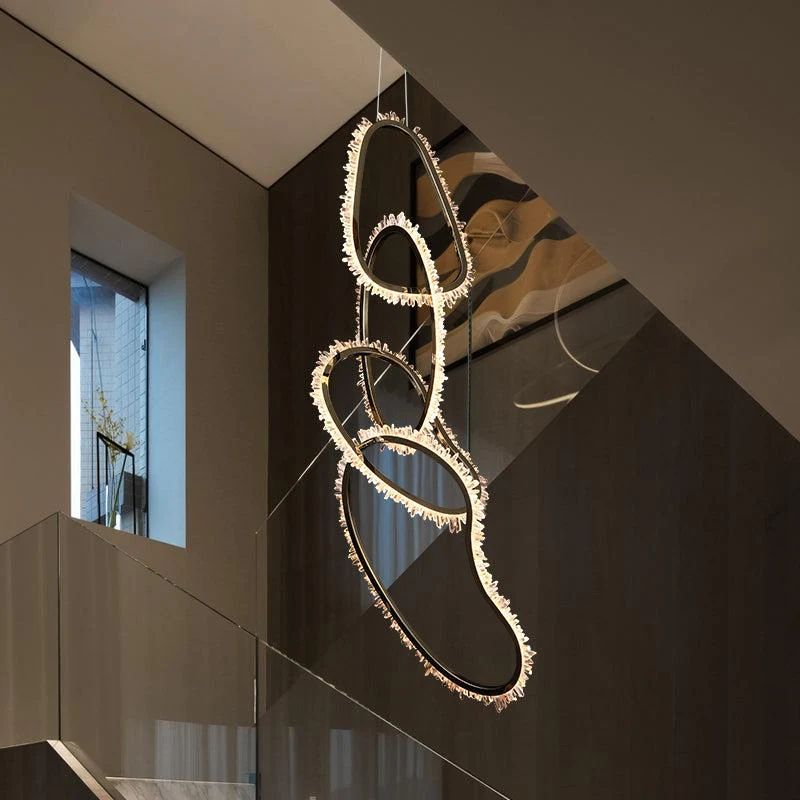 Rock Crystal Irregular Round Chandelier - kimoylights