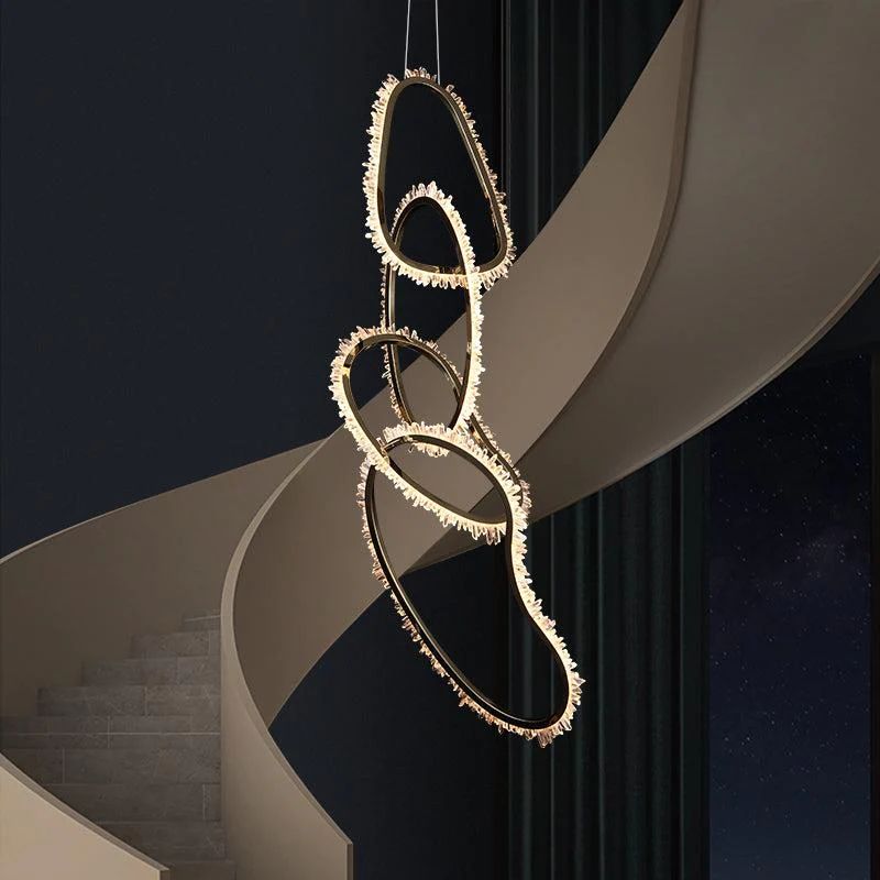 Rock Crystal Irregular Round Chandelier - kimoylights