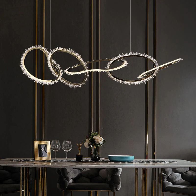 Rock Crystal Irregular Round Chandelier - kimoylights