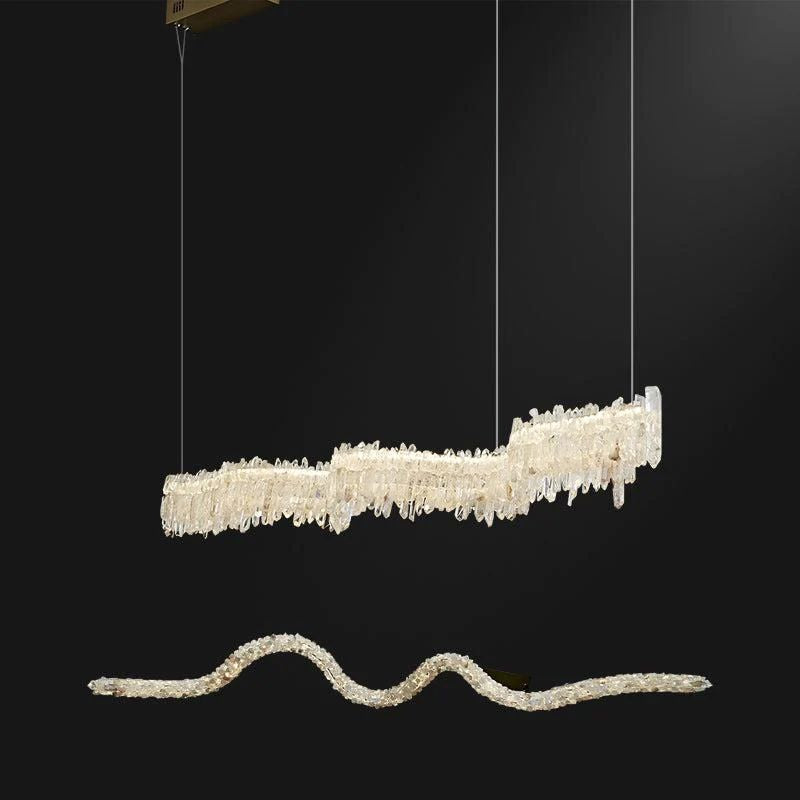 Rock Crystal Linear Chandelier - kimoylights