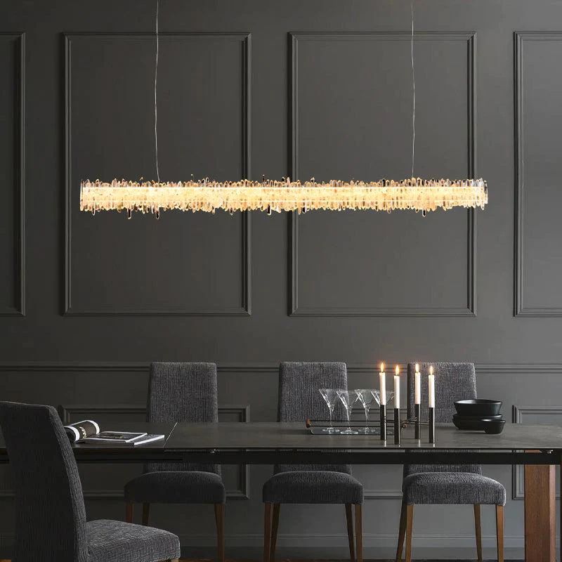 Rock Crystal Linear Chandelier - kimoylights