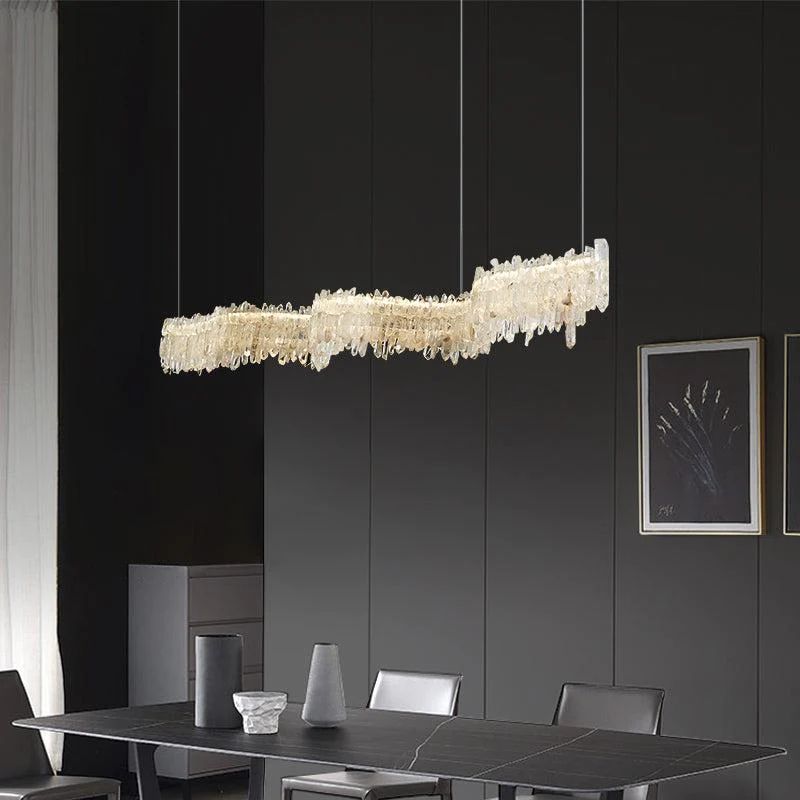 Rock Crystal Linear Chandelier - kimoylights