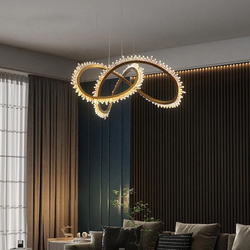 Rock Crystal Möbius Ring Chandelier - kimoylights
