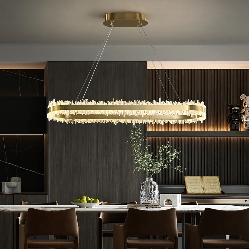 Rock Crystal Oval Chandelier - kimoylights