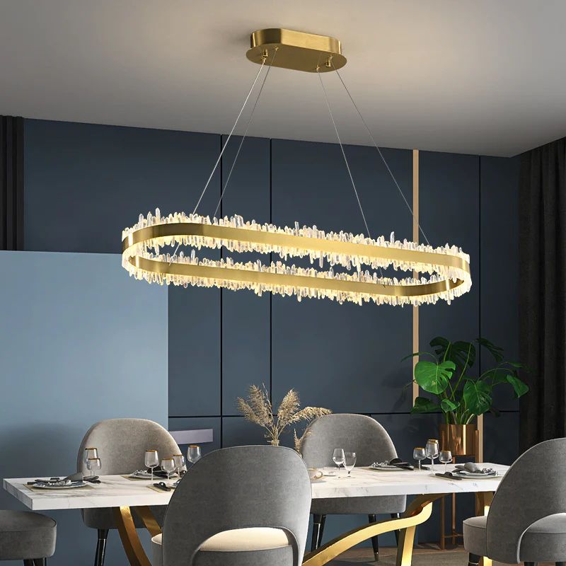 Rock Crystal Oval Chandelier - kimoylights