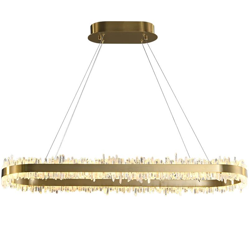 Rock Crystal Oval Chandelier - kimoylights