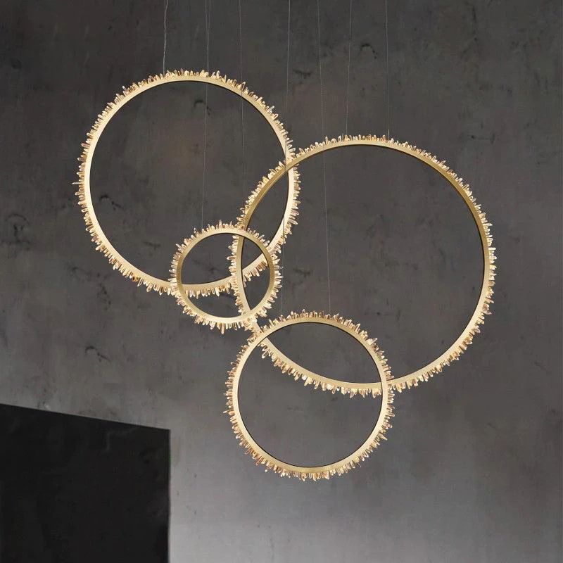 Rock Crystal Ring Chandelier - kimoylights