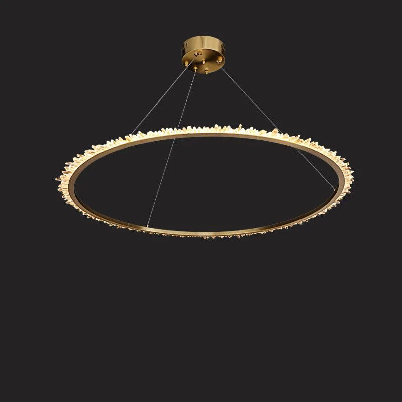 Rock Crystal Ring Chandelier - kimoylights