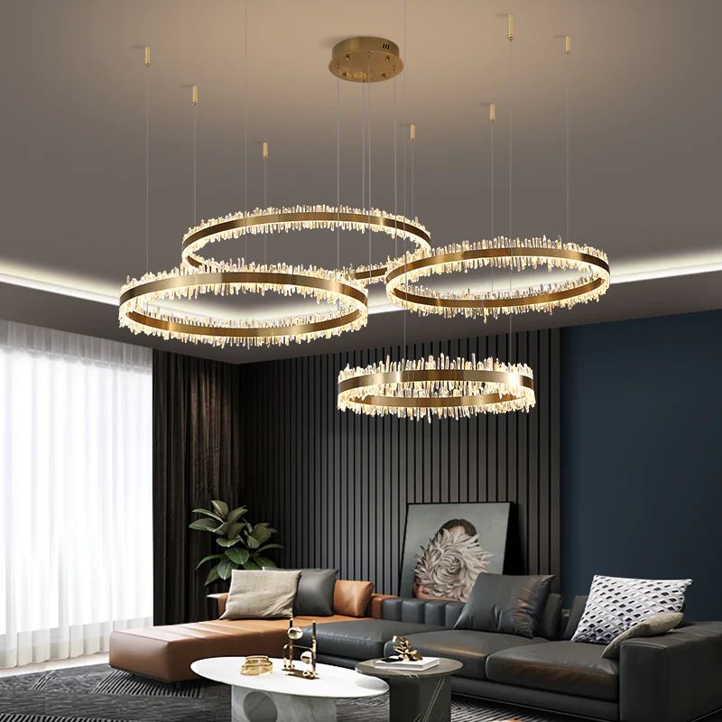 Rock Crystal Rings Luxury Chandelier - kimoylights