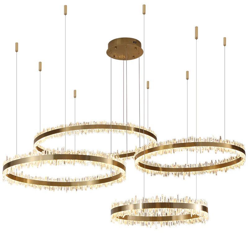 Rock Crystal Rings Luxury Chandelier - kimoylights