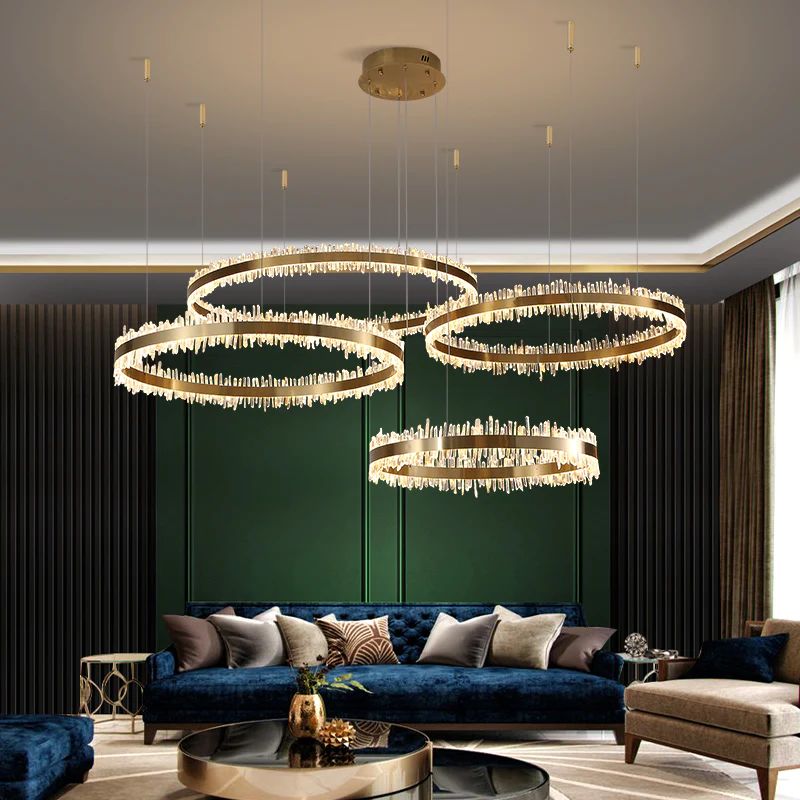 Rock Crystal Rings Luxury Chandelier - kimoylights