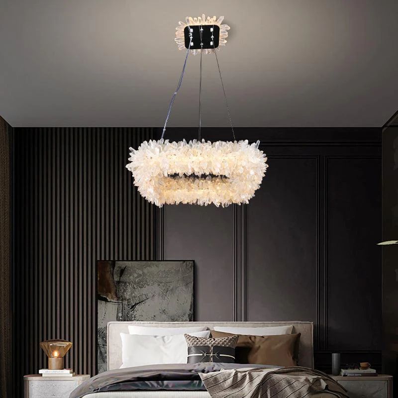 Rock Crystal Square Modern Chandelier - kimoylights