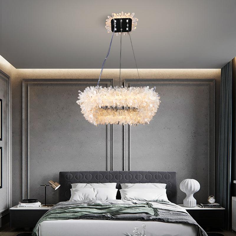 Rock Crystal Square Modern Chandelier - kimoylights