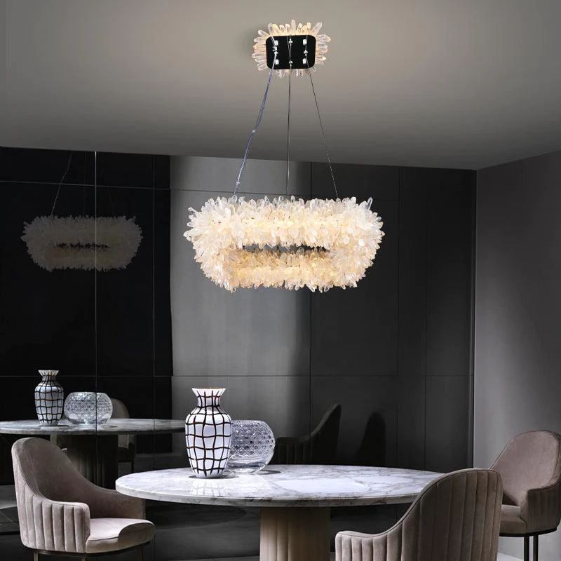 Rock Crystal Square Modern Chandelier - kimoylights