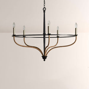 Roselind Rattan Chandelier in Black