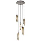 Rock Crystal Round Multi Light LED Pendant