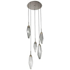 Rock Crystal Round Multi Light LED Pendant