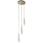 Rock Crystal Round Multi Light LED Pendant