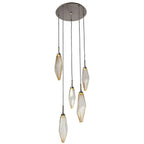 Rock Crystal Round Multi Light LED Pendant
